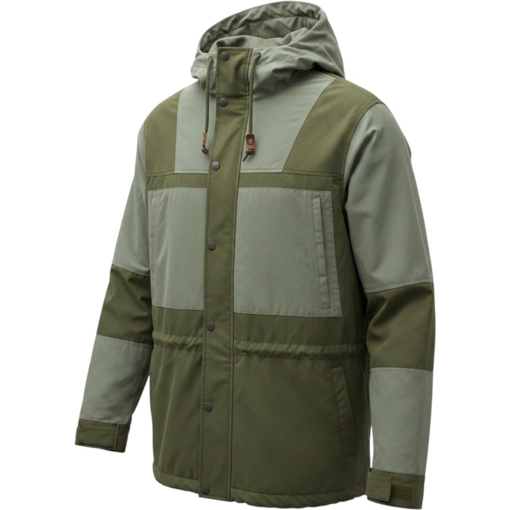 Alpine Design Mens Hooded‎ Field Jacket Green Colorblock Parka Coat Large
